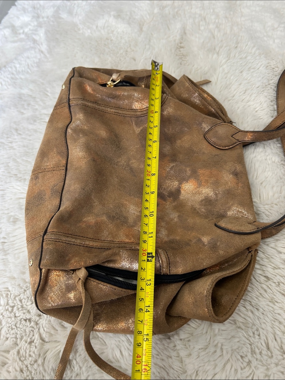 Aimee Kestenberg Gold Metallic Chelsea Leather Tote Bag - Picture 13 of 14